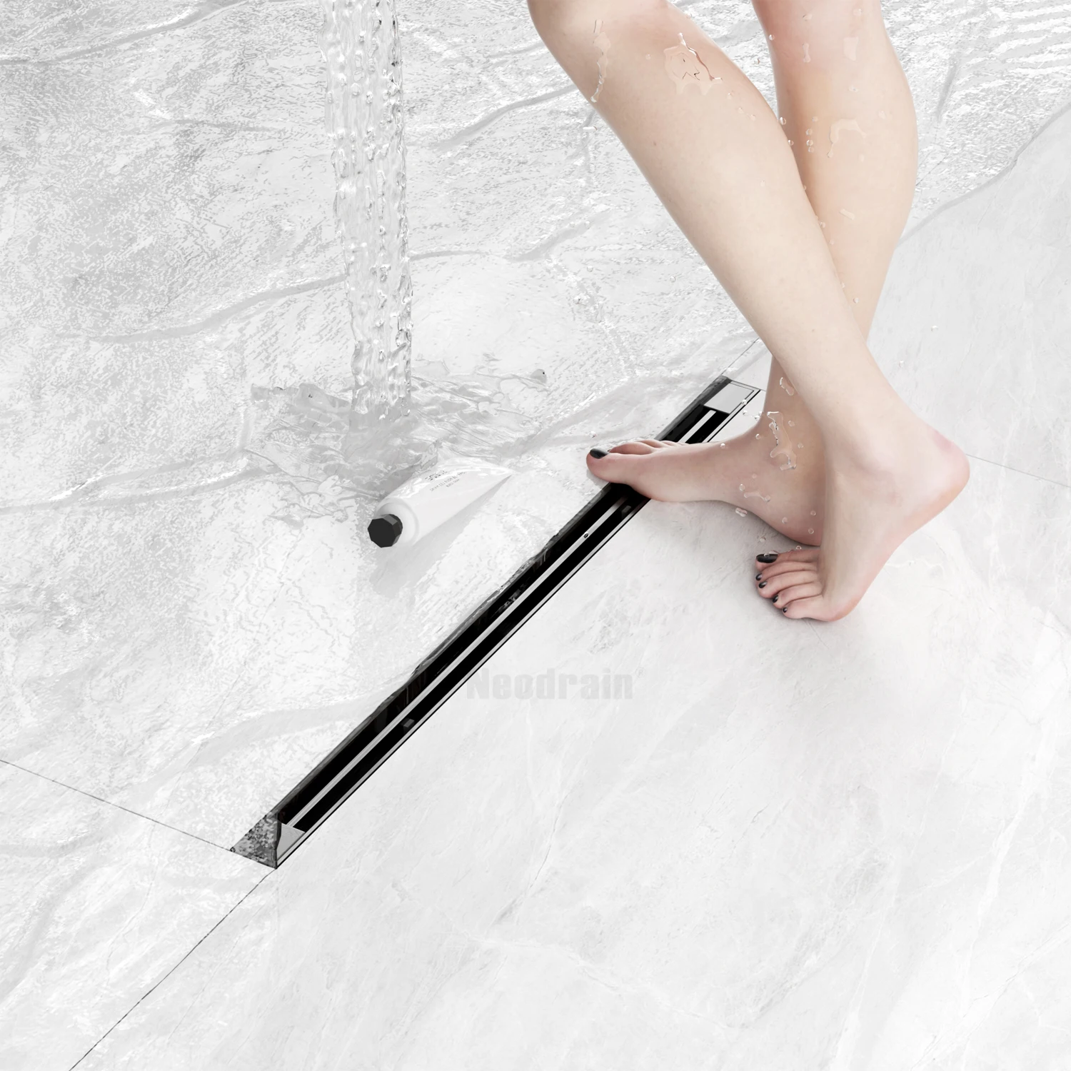 Bathroom Narrow Long Floor Drain Stainless Steel 304 Shower Linear Grate Anti Odor Core Drainer Trap Floor Drain