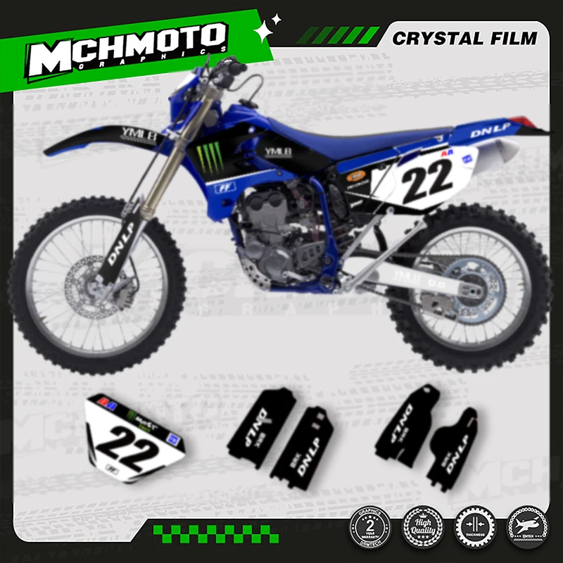 

MCHMFG Custom Motorcycle Graphics Stickers Kits For YAMAHA 2004 2005 2006 WR250F 2003 WRF 250 450 WR450F Number Name Custom