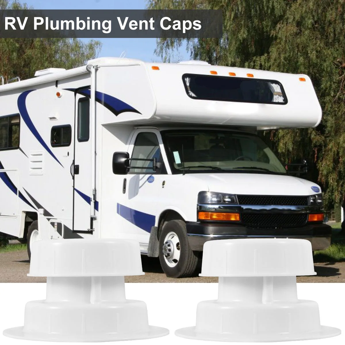 2Pcs RV Plumbing Vent Kit Plastic RV Roof Vent Cover Replacement Durable RV Roof Sewer Vent Cover Caps White RV Roof Vent 2023