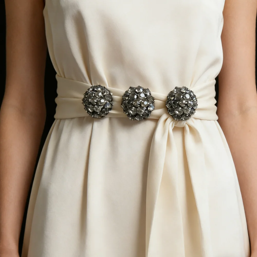 

CUIER 10 pieces/large rhinestone clothing luxury buttons shiny round ball metal design handle button sewing accessories DIY