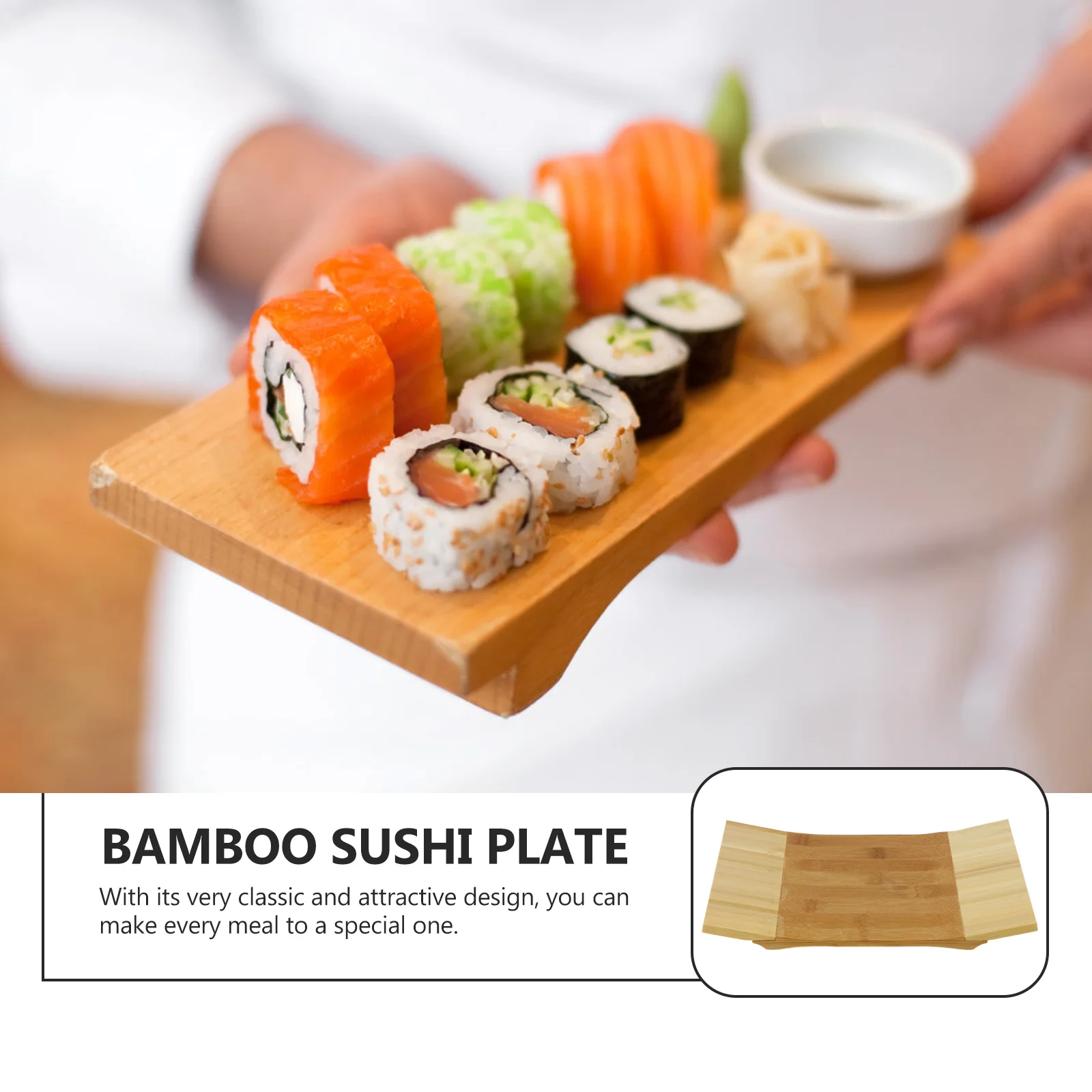 

Bamboo Sushi Dish Practical Food Service Plate for Sushi Snacks Restaurants Hotels Kitchen Use Food Dish
