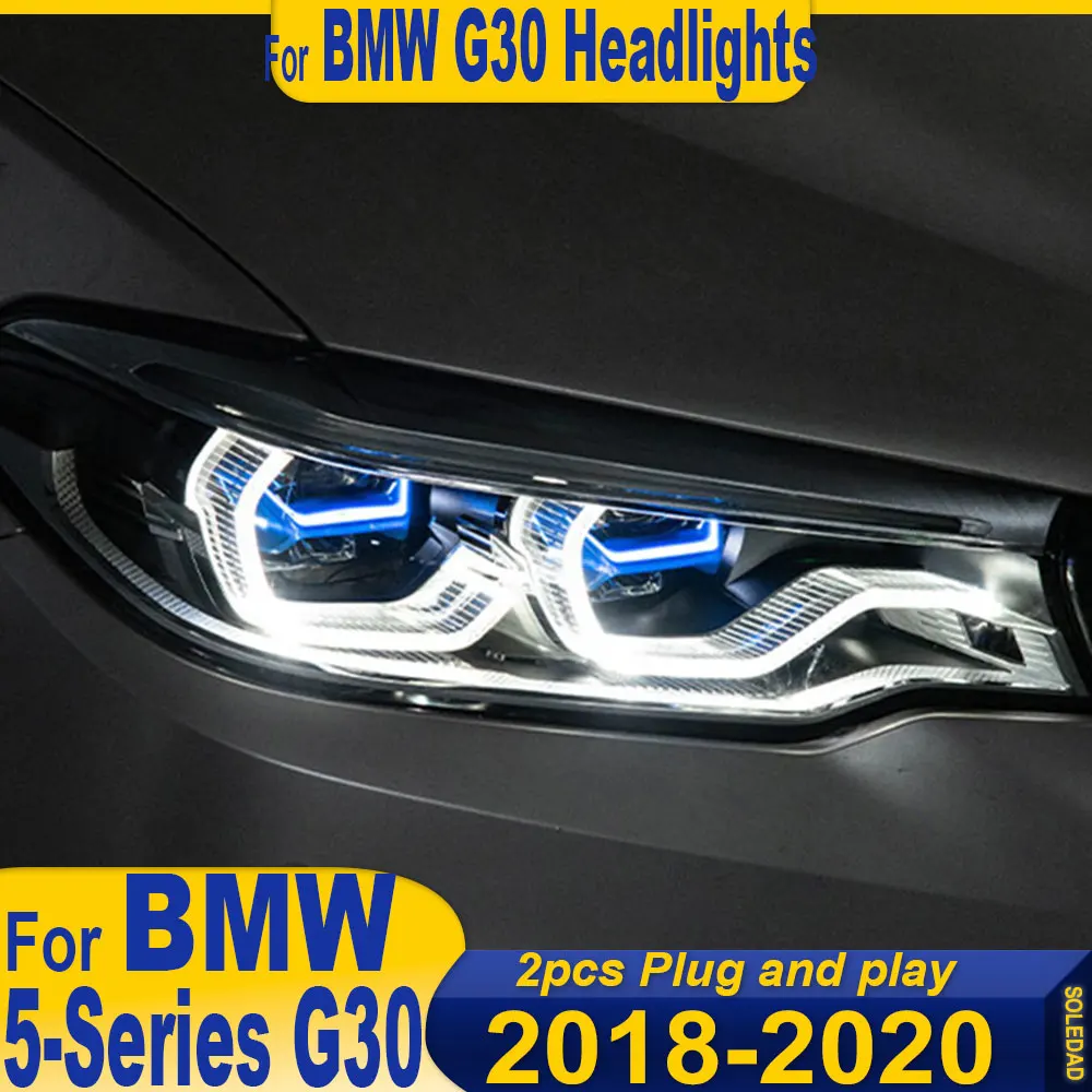 

Автомобильные фары для BMW G30 G38: Светодиодные фары 2018-2020, ДХО, указатели поворота, дальний свет, лазерные проекционные линзы