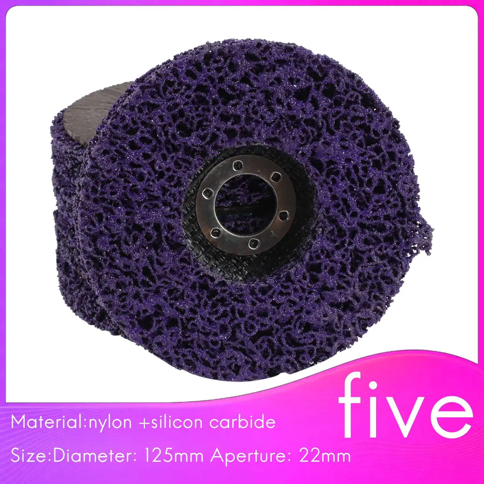 AF93-5Pcs Disco de tira de amoladora de rueda abrasiva, disco de tira de polietileno de 125 Mm, eliminación de óxido de pintura de rueda, limpieza para eliminación de amoladora angular