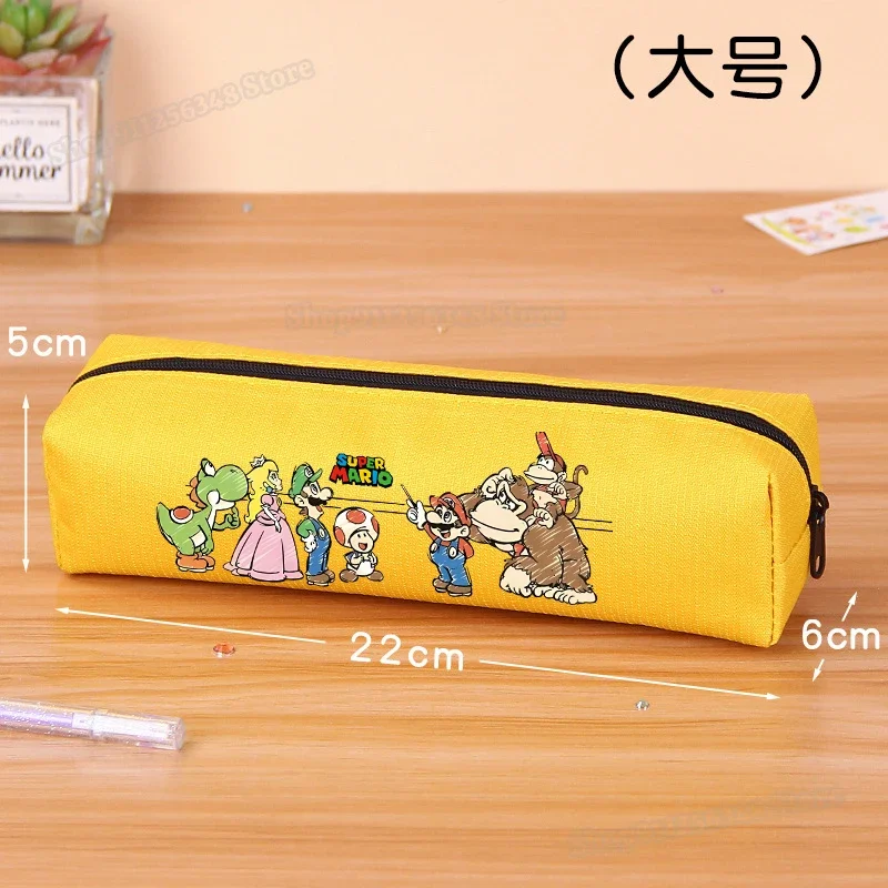 Game Marios Pencilbag Cartoon Super Mario Bros Figure Print Pencilcase Kids School Supplies Stationary Storage Bag Pencil Case