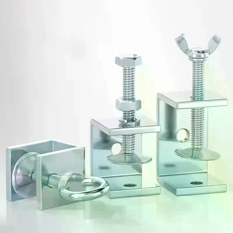 Carbon Steel C-clamp Steel Pipe Square Clamp Corrosion-resistant Rust-proof Adjustable Fixed Holder Clip Hardware Fasteners