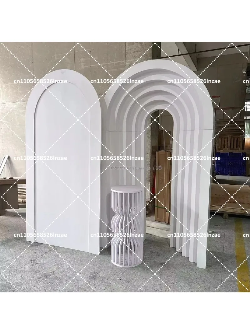 White Corrugated PVC Arched Background for Wedding Reception Party Banquet Decor