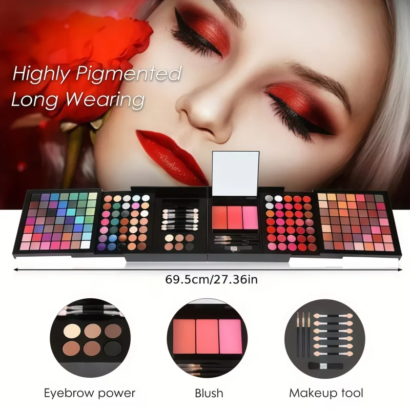 177 Color Makeup Set Including Eyeshadow Palette Blush lip Gloss Concealer All-in-one Women'sMakeup Set With Mirror Holiday Gift