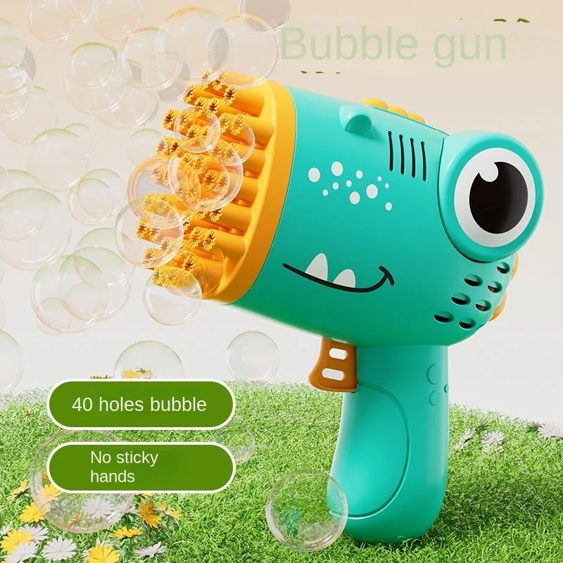 Dinosaurus Bubble Gun Automatisch Blazen Zeep Handheld Bubble Machine Cartoon Bubbels Pistool Kids Speelgoed Zomer Strandbad Outdoor Speelgoed