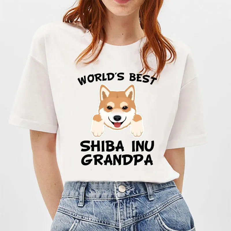 Kawaii graphic World\'s Best Shiba Inu Mom Dog Harajuku Tshirt Shiba Printing Streetwear Comfortable Tees Girl  Unique Gift