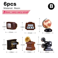 Radio rétro, caméra TV, enregistreur, gramophone, miniatures d'appareils électroménagers, ornement de salon, décoration de maison de poupée, accessoire de bricolage 3