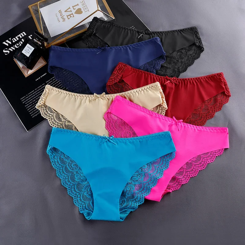 4PCS/Set Ladies Lace Panties Women Sport Briefs Underpants Soft Menstrual Panties Comfort Briefs Underwear Plus Zise Lingerie