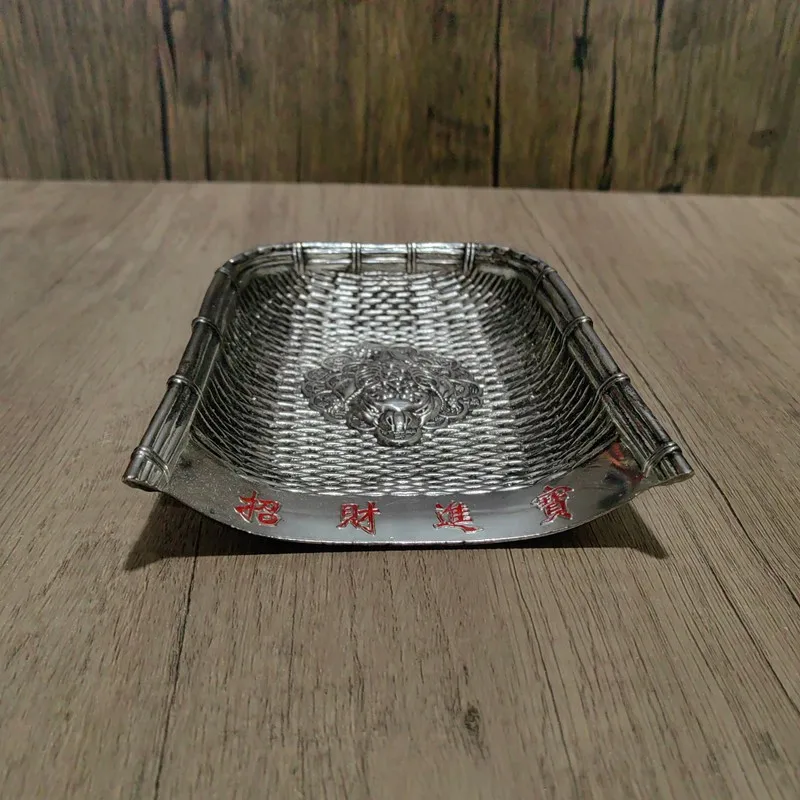 Alloy Fortune-Bringing Ornament, Antique Golden Toad Dustpan, Folk Home Decor Craft