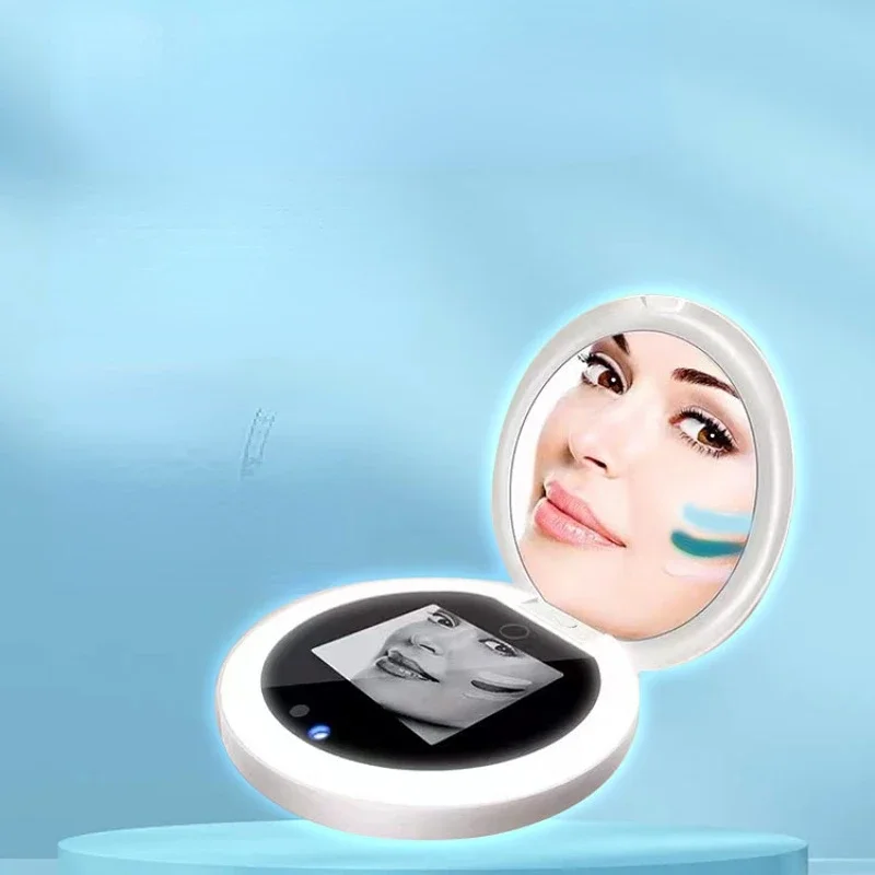 Exquisite Sunscreen Makeup Mirror Led with Light UV Intelligent Detection Portable Folding Mirror Handheld