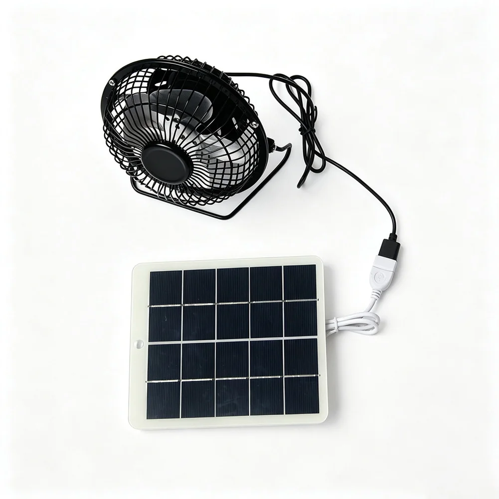 5W Polycrystalline Solar Fan 5V USB Compatible for Outdoor Cooling Compact 140mm Fan Blade with Integrated Panel
