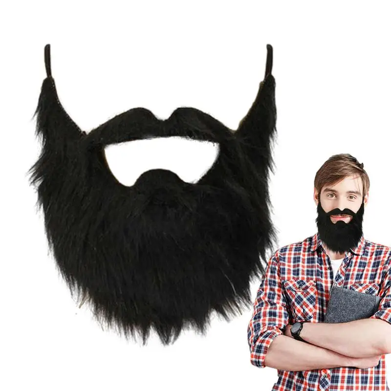 Fake Beard Funny Fake Mustaches Costume Whiskers Hair Disguise Accessories With Adjustable Elastic Rope Perfect For Christmas