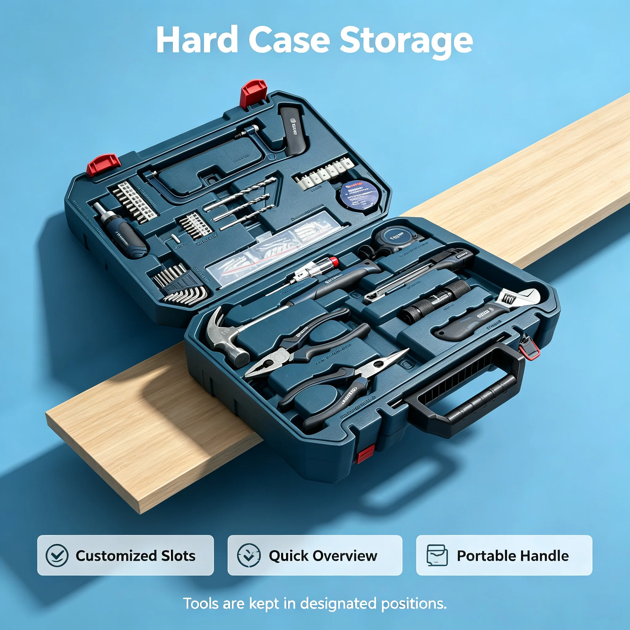 Bosch 108‑Piece Premium Hand Tool Kit Complete Household Repair Hardware Toolbox Organizer