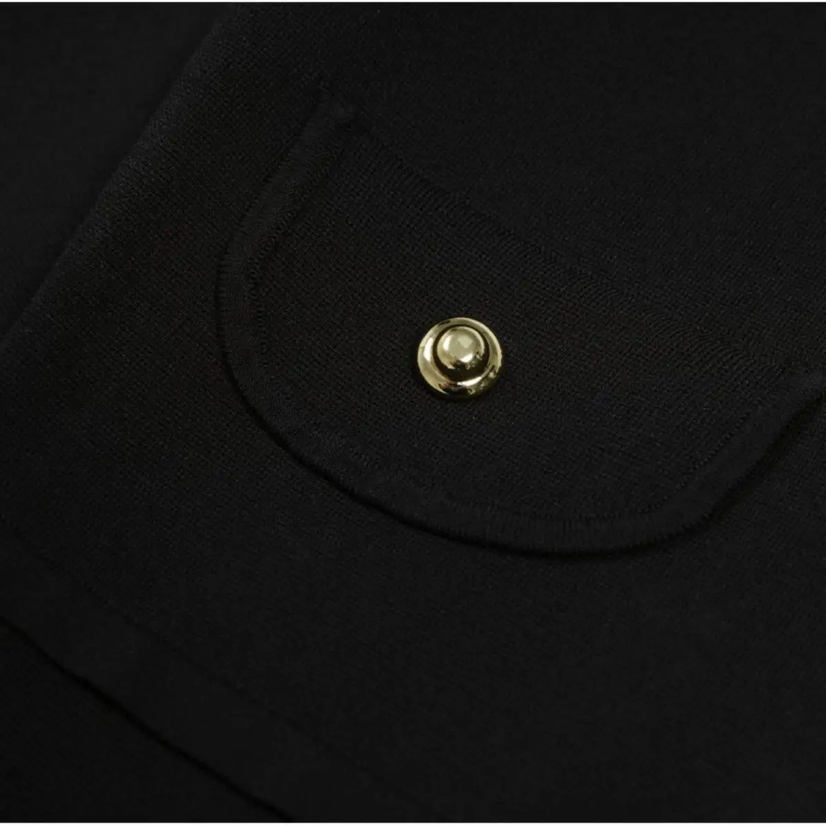 LEOSOXS Czarna Sukienka Damska z Długim Rękawem Złote Guziki Wąska Krótka Spódniczka Luksusowa Sukienka Ołówkowa Dzianinowa Odzież na Jesienne Przyjęcia 2025