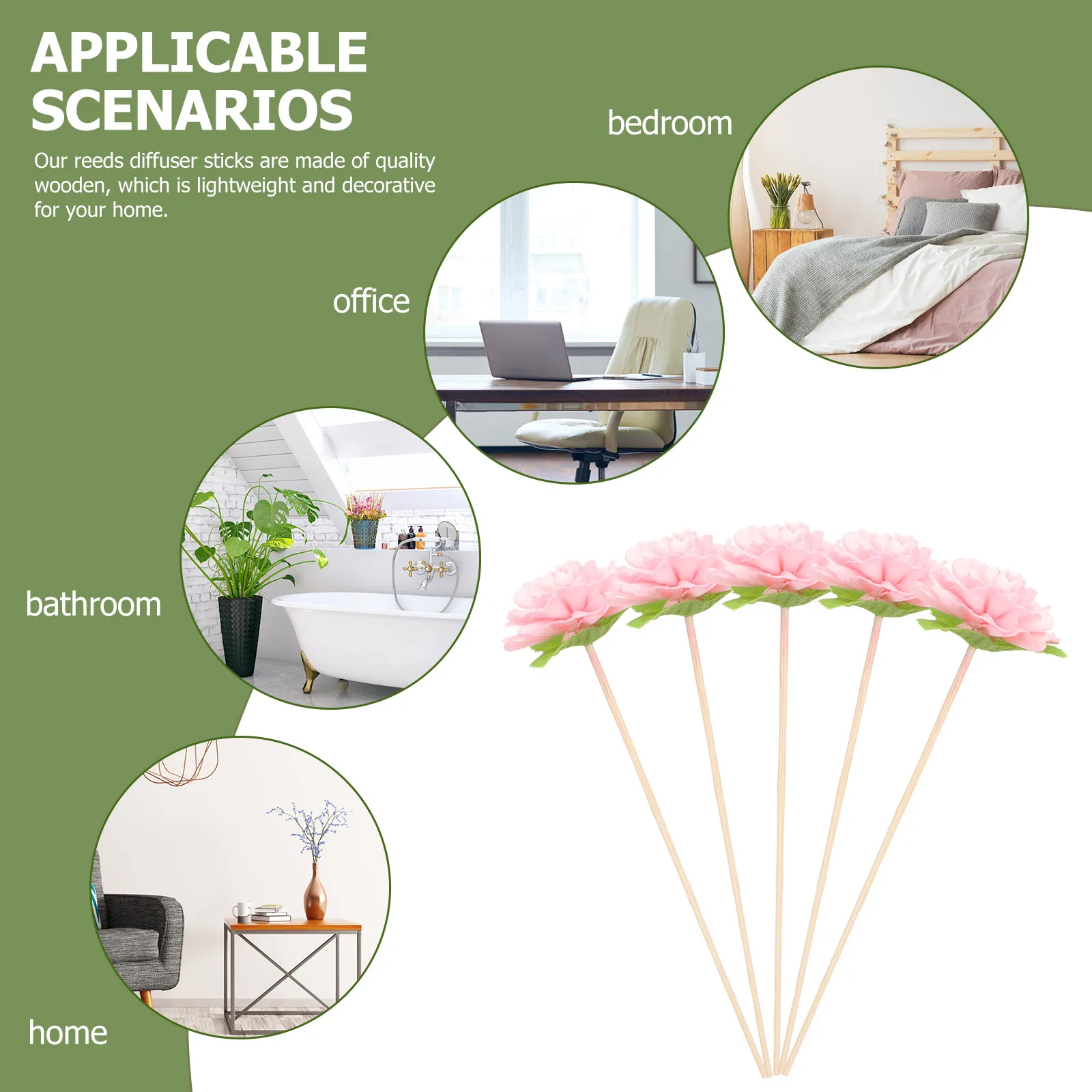 5 Pcs Aromatherapy Dried Flower Rattan Reeds Diffuser Sticks Flowers Gasket Scent