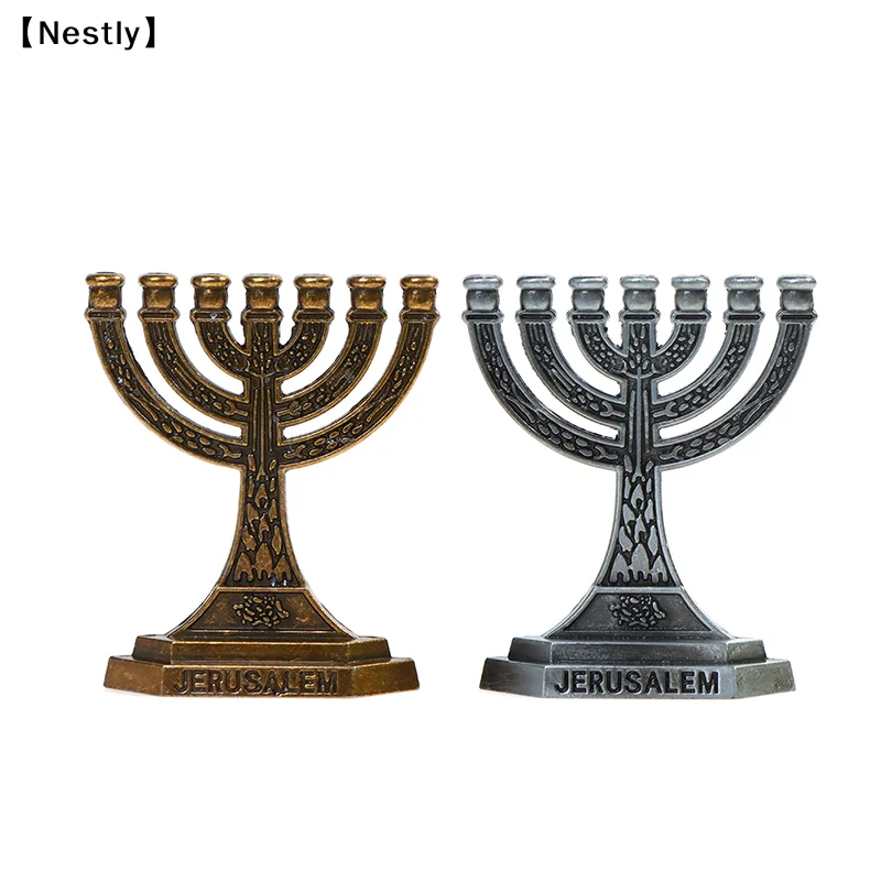 7 Branch Candle Holder Jewish Menorah Candle-holder Relic Ornament〔Nest〕