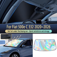 Auto Parts For Fiat 500e C 332 2020~2026 2025 Car Front Window Sun Visor Blocks UV Refletive Parasol Sunshade Protector Cover