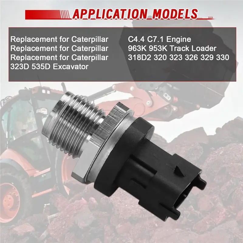 NEW-Excavator Accessories For CAT C7.1 For Engine 318D2 320 323 326 329 330 323D 535D Fuel Rail Pressure Sensor 375-6988 3756988