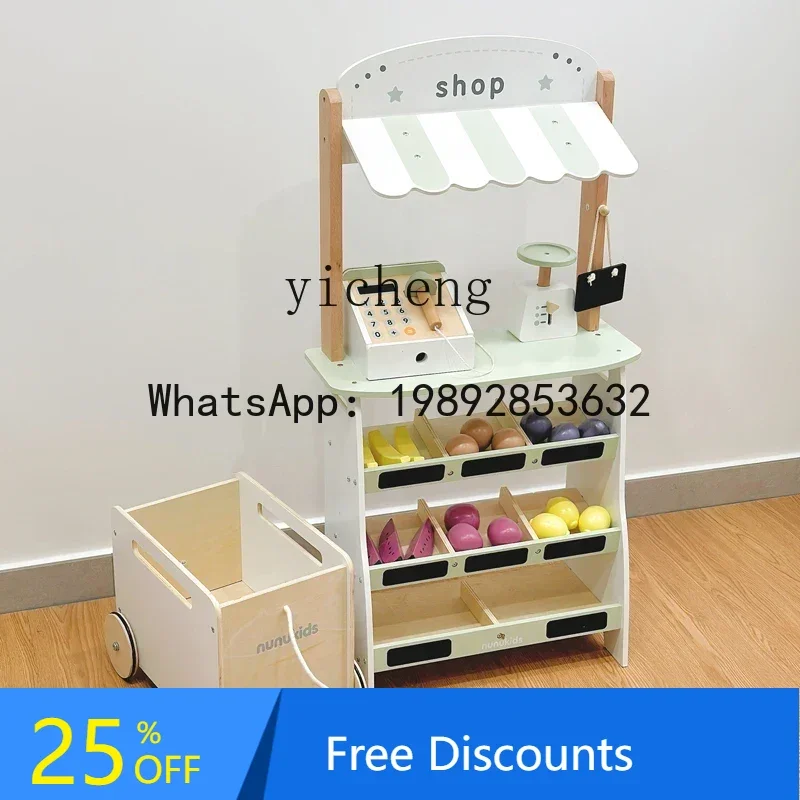 AF Loja de Frutas de Madeira Crianças Brincam Casa Conveniência Cantina Brinquedos