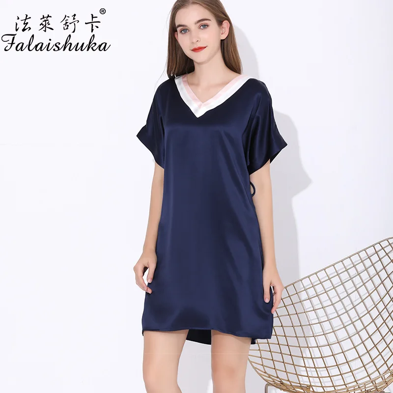 16 momme 100% silk Princess dress women nightgown ins sweet sexy V-neck nightshirts sleepwear women sleepdress S5686