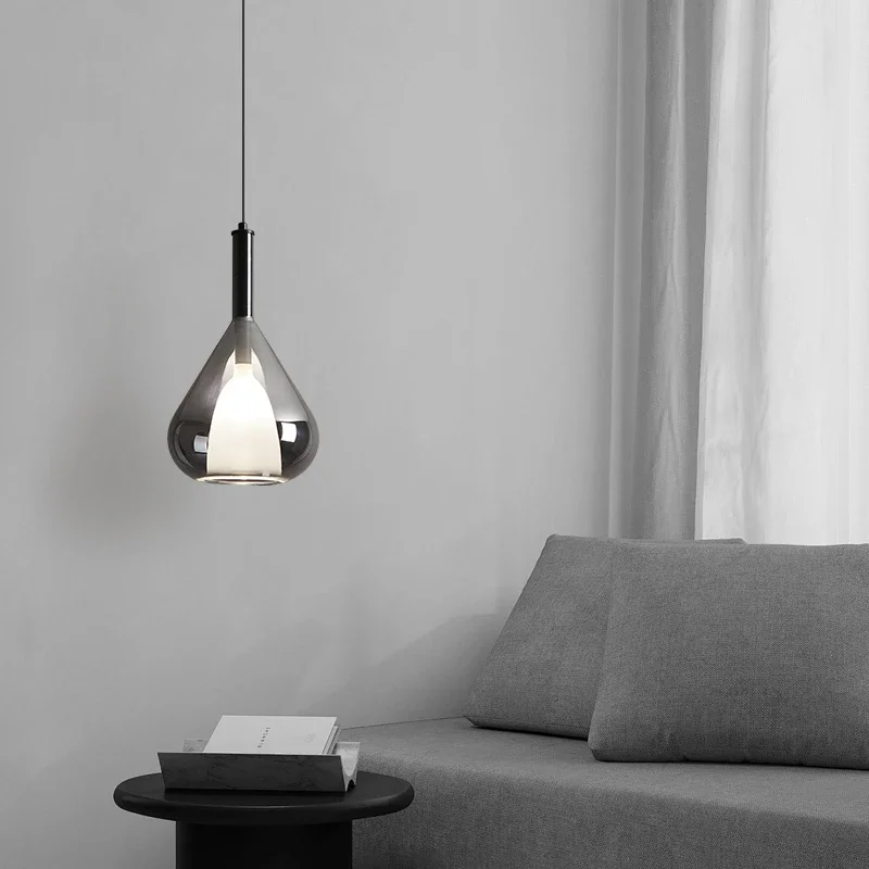 TechHPGlass Shade Small Pendant Light Bedside Lighting Night Light For Living Room Bedroom Bedside