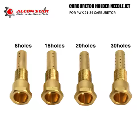 Alconstar Set of Carburetor Nozzle Pilot/Slow Jet N413-12A00 8/16/20/30 Holes For keihin Pwk 21/24/26/30/32/34mm Racing Carb
