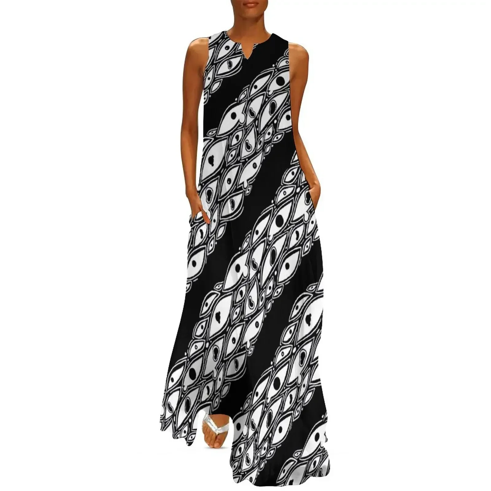 

eyes Long Dress Clothing female Beachwear dresses korean style elegant dresses plus sizes Dress
