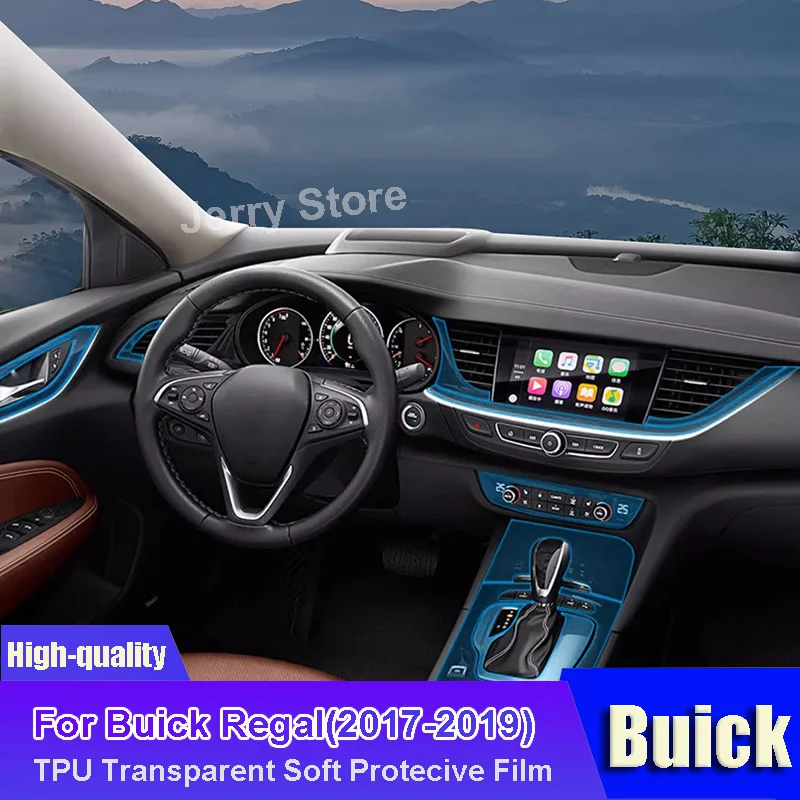 

For Buick Regal (2017-2019) Car Interior Center Console Transparent TPU Protective Film Anti-scratch Repair Stickers