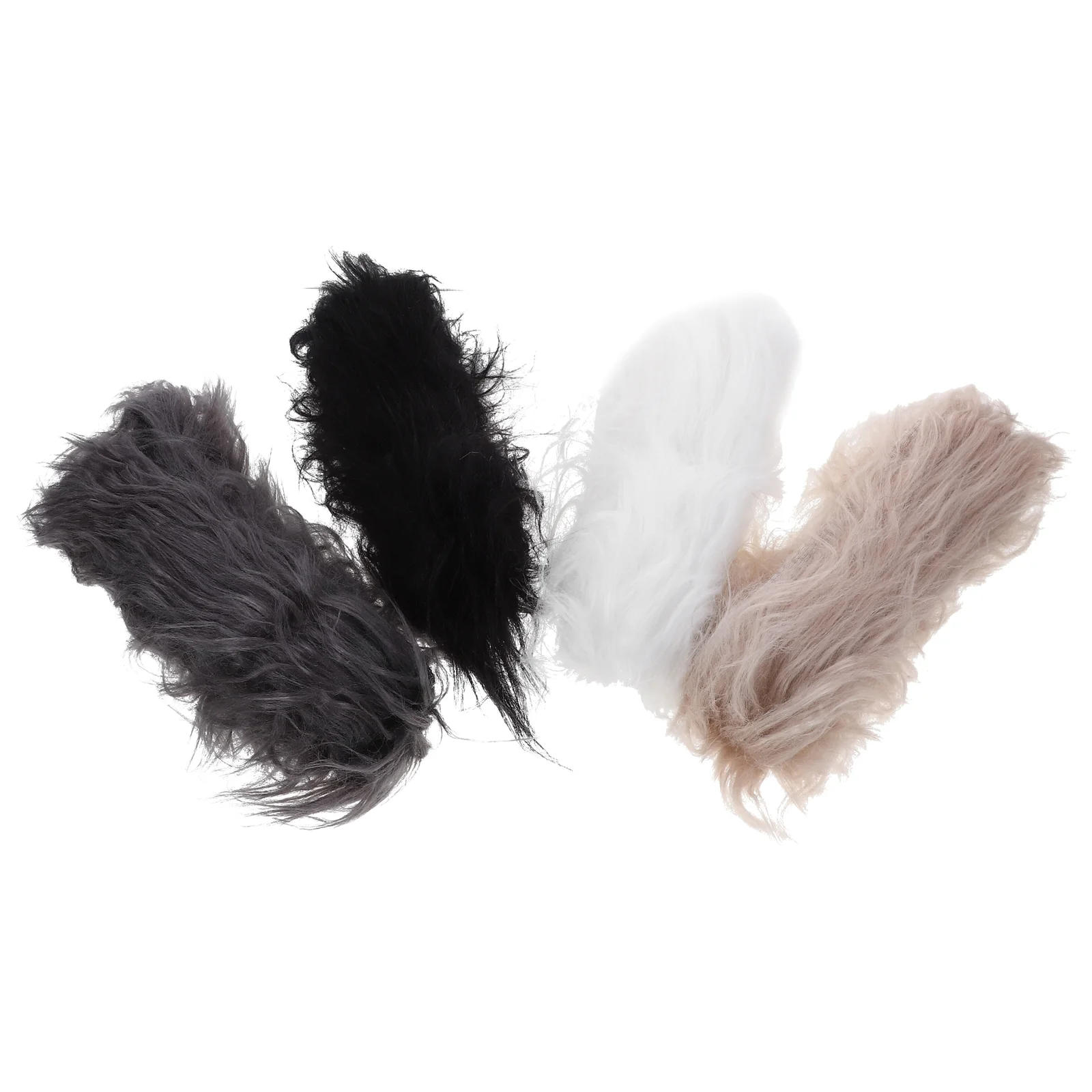 Artificial Beard Simulation Fur Fabric DIY Clothing Faux Stripe Handmade Supply Hat Ribbon Cream Area Rug