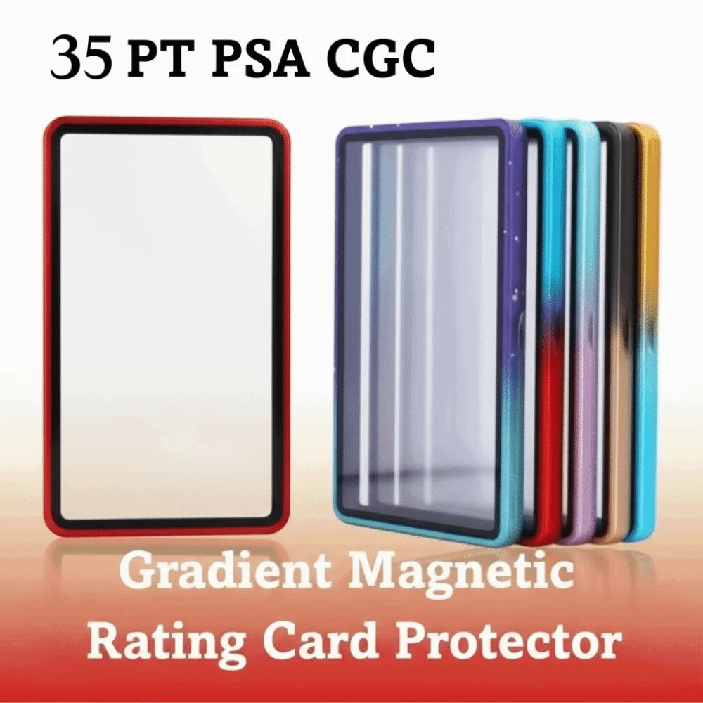 Gradient Color Trading Card Protect Box Double-sided Glass Aluminum Alloy 35PT /CGC Box UV Protection Transparent