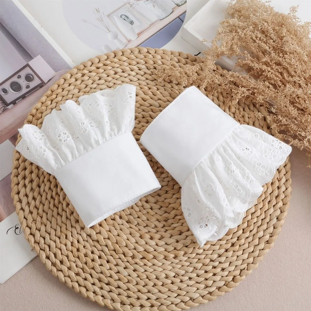 Fashion French Style Lace Sleeve Hollow Out Clothing Decoration Detachable Sleeve Fake Flared Sleeves Women