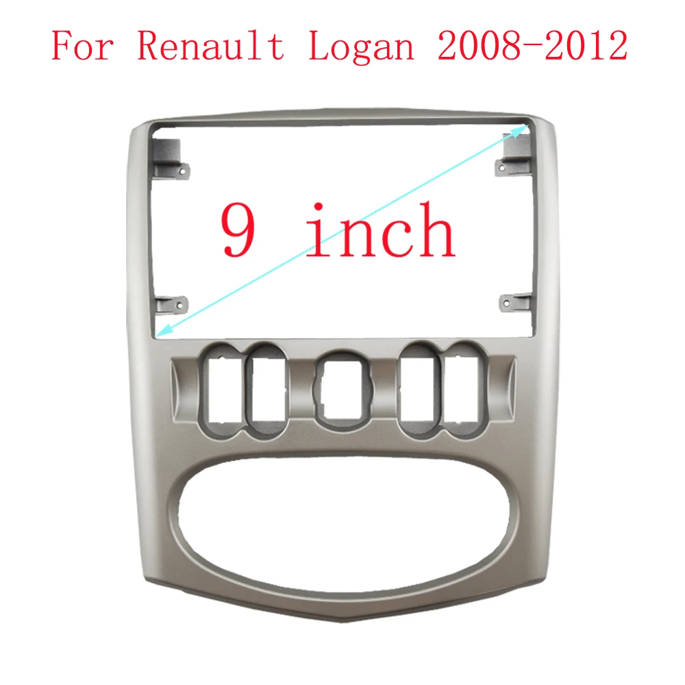 

9-дюймовая радиопанель для Renault Logan Sandero 2008-2012, 2 DIN, автомобильная стереосистема, аудио, DVD-плеер, панель, адаптер, рамка, крепление для приборной панели