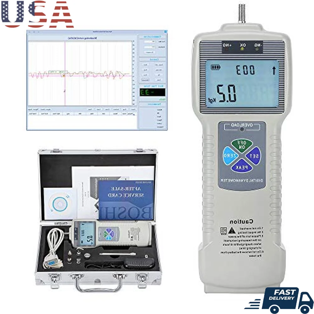 مقياس القوة الرقمي، مخرج البيانات، ملحقات قابلة لإعادة الشحن، حقيبة حمل للتخزين