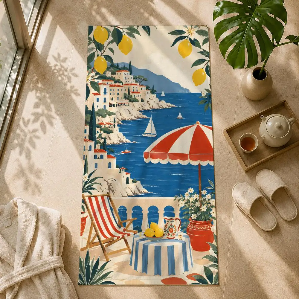 Italian Riviera Towel Tropical Holiday Style Thick Absorbent Quick Dry Ultra Soft For Beach Pool And Travel