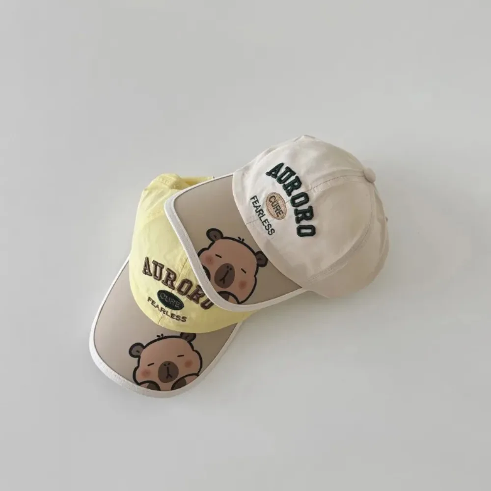 Бейсбольная кепка с милой мультяшной капибарой для детей, милая американская модная фуражка для малышей, весна-лето, солнцезащитный козырек для путешествий, детская шапка