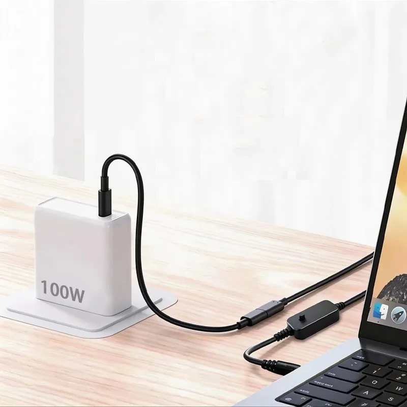 New USB C to DC Power Boost Cable 5V to 12V Fast Charging Type C DC Converter Adapter 8 Tips for Router TV BOX Speaker Fan