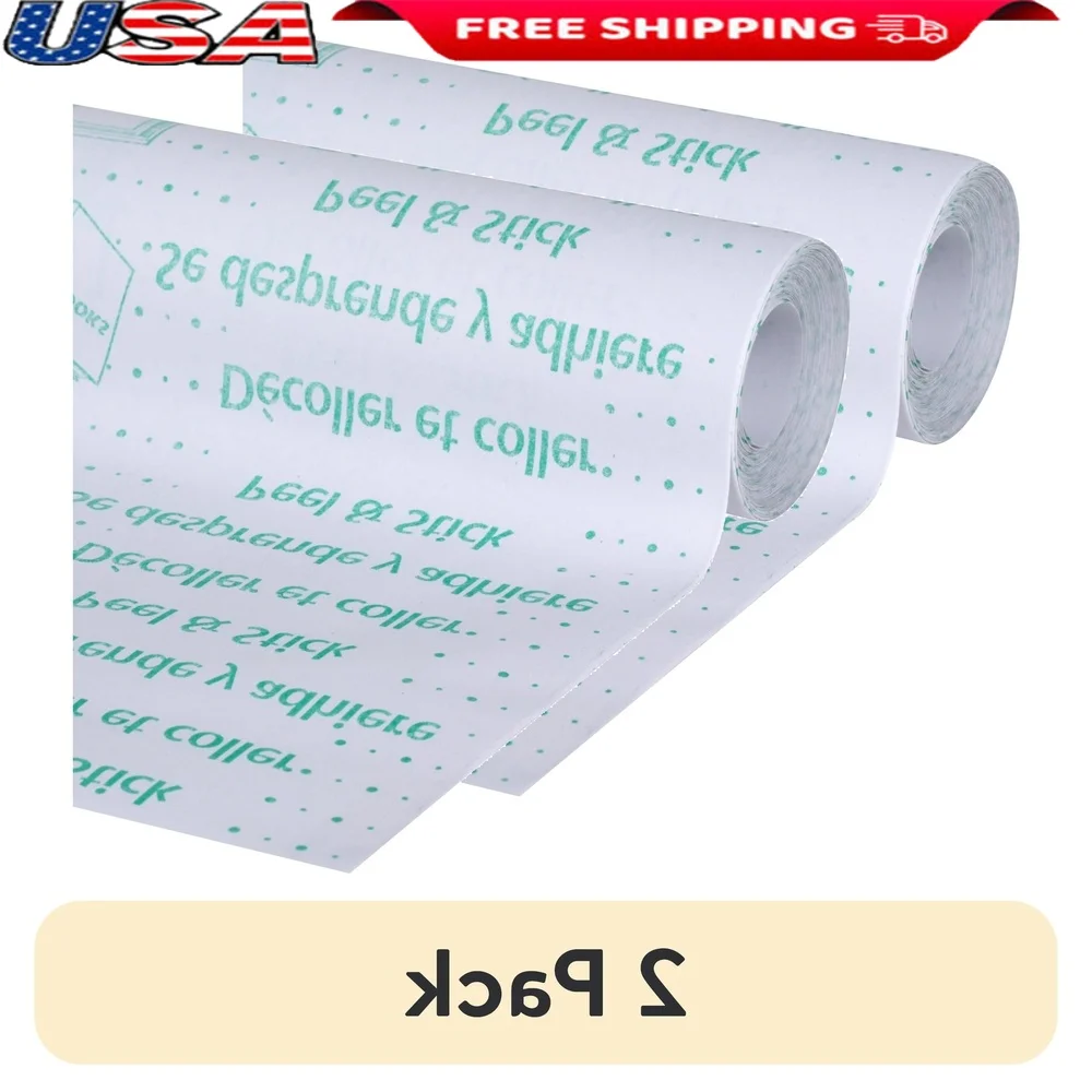 

2 упаковки самоклеющейся прозрачной контактной бумаги EasyLiner, подкладка для полки, книги, карты рецептов, флэш-карты, съемный ламинат, чистая салфетка