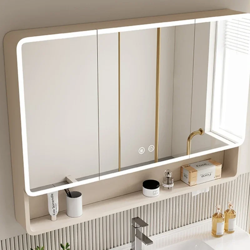 Nordic Intelligent Bathroom Cabinets Touch Multifunctional Bathroom Cabinets Wall-mounted Home Furniture Armadi Specchi HBMC