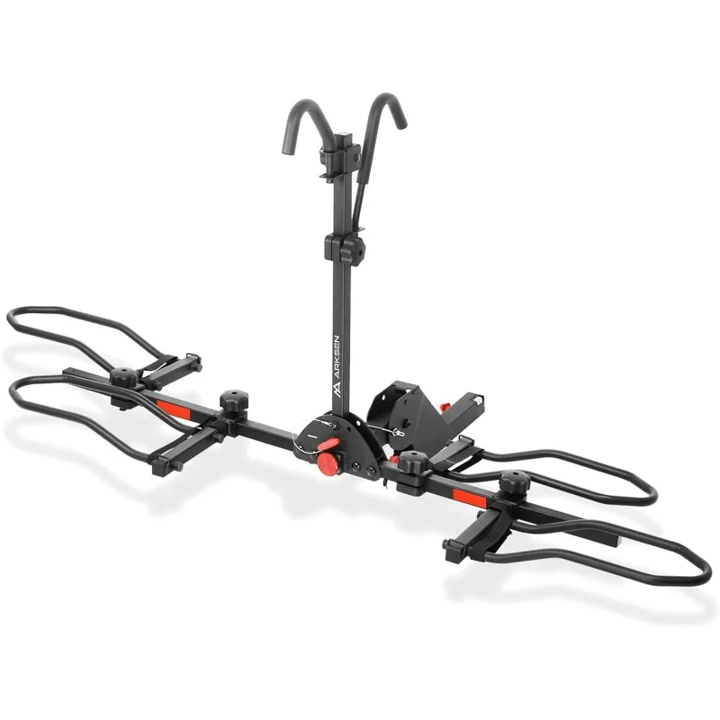 

Arksen Hitch Mounted Smart Tilting 2-Bike Rack Platform Style 2" Foldable Carrier for Standard, Fat Tire, and Electric Bicycles