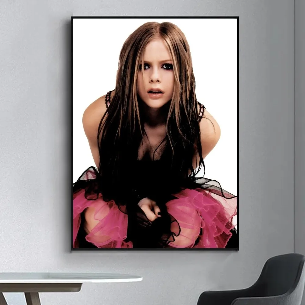 Singer Avril Ramona Lavigne Poster Fancy Poster Wall Sticker for Living Room Bar Vintage Decorative Painting Middle