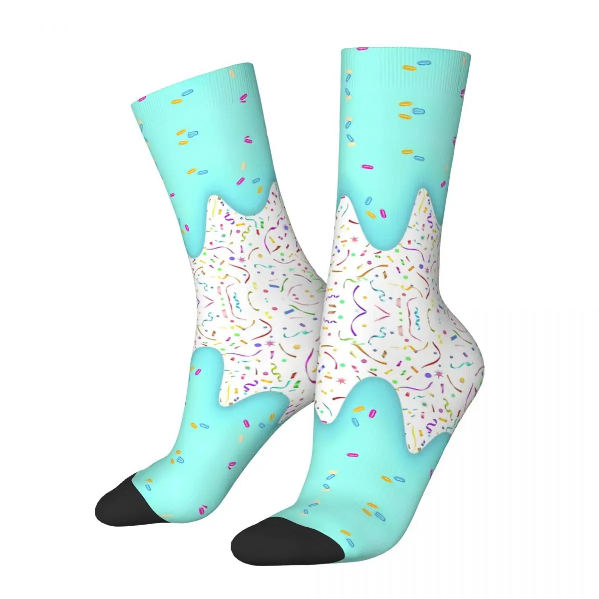 Melted Chocolate Vanilla Ice Cream Sock Printed Man Polyester