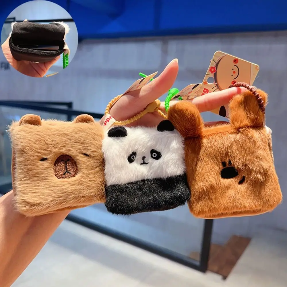 Square Capybara Plush Coin Purse Collection Multi-functional Plush Doll Storage Bag Portable Cartoon Capybara Plush Wallet