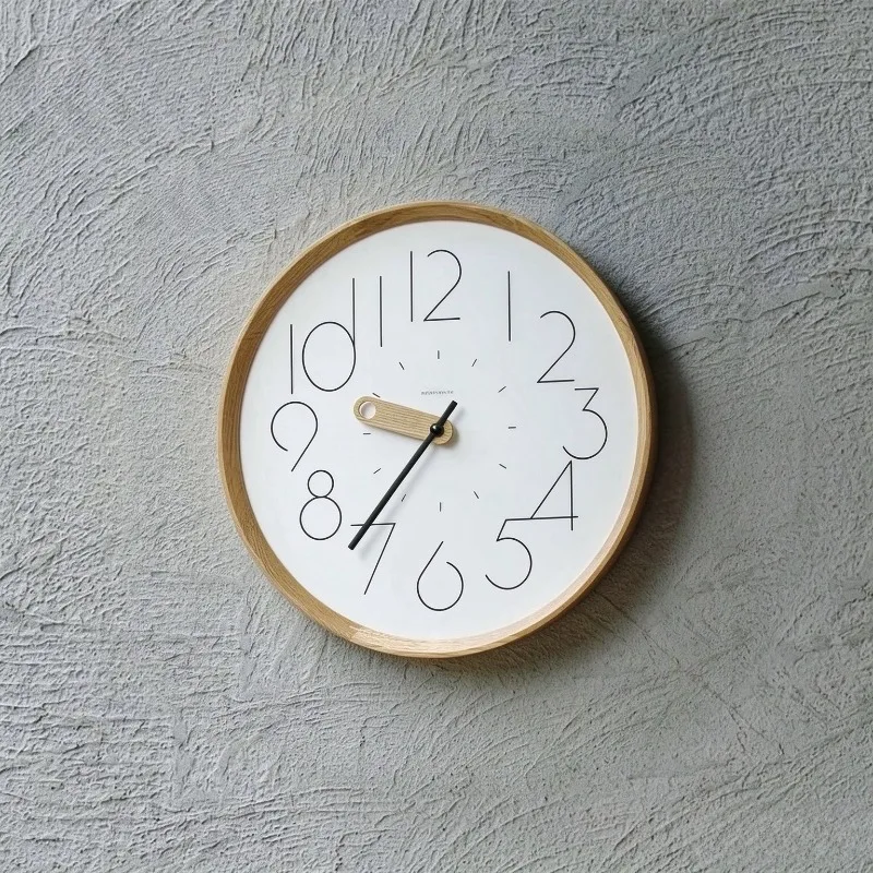 Solid Wood Wall Clock Circular Portable Living Room Wall Watch Silent Luxury Watches Modern Luxury Decorations for Home Room