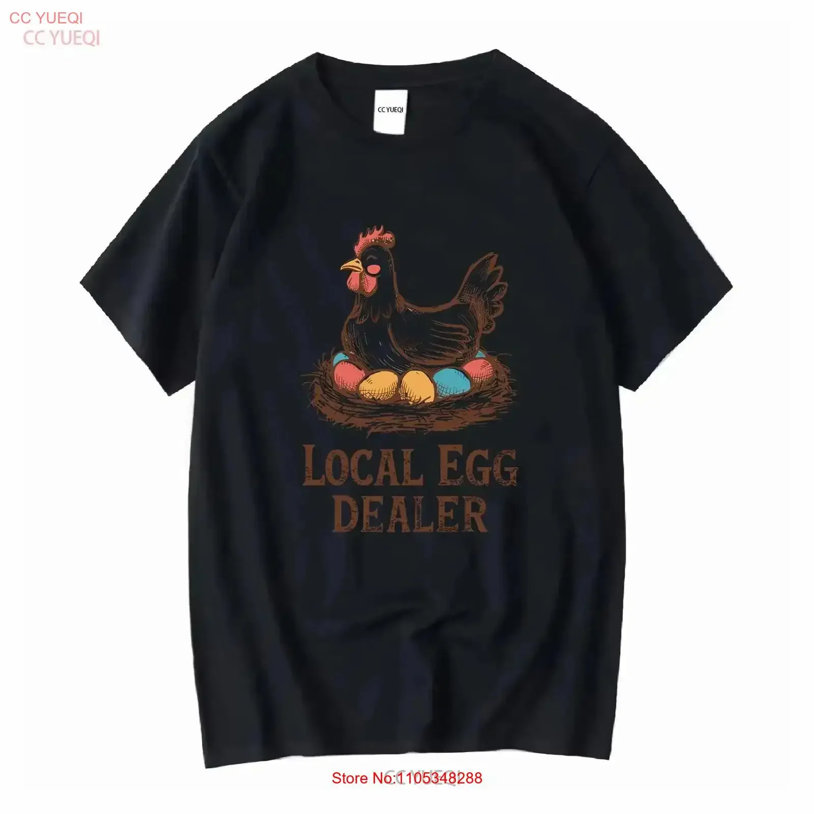 Camiseta para Amantes de Huevos Frescos de Granja, Distribuidor Local, Nido de Gallina, Moda Campestre, Algodón Natural para Pollo, Estilo Vintage Lavado Informal