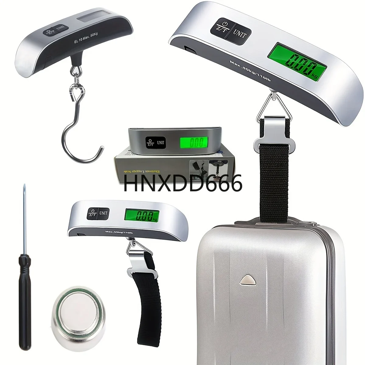Luggage Scale, Digital Portable Handheld Suitcase Weight for Travel with Rubber Paint Sensor, 110 Pounds, Battery Included