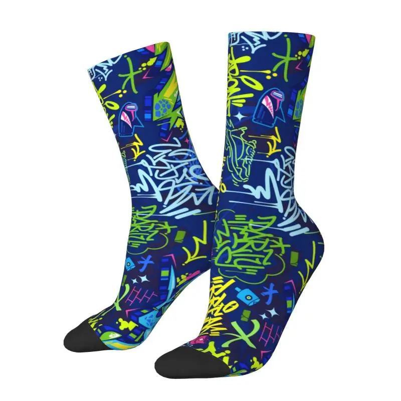 Custom Abstract Urban Style Hiphop Graffiti Street Art Socks Women Men Warm 3D Print Football Sports Socks