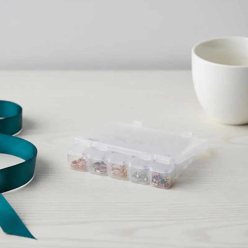 

28 Compartment Clear Storage Box Plastic Adjustable Organizer for Beads Jewelry Nail Accessories Electronic Parts